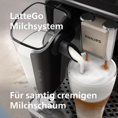 Serie 5500 Kaffeevollautomat (EP5544/50)–LatteGo Milchsystem,20 heiße und kalte Kaffeespezialitäten,40% leiser mit SilentBrew,QuickStart,Grau
